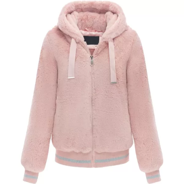 Bellivera Women's Faux Fur Fleece Coat, Spring and Winter Fashion Short Shearling Fuzzy Jacket with Hood