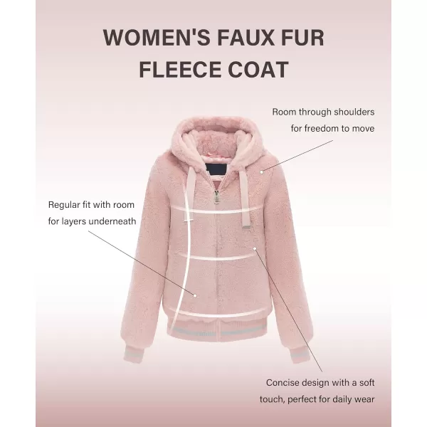 Bellivera Women's Faux Fur Fleece Coat, Spring and Winter Fashion Short Shearling Fuzzy Jacket with Hood