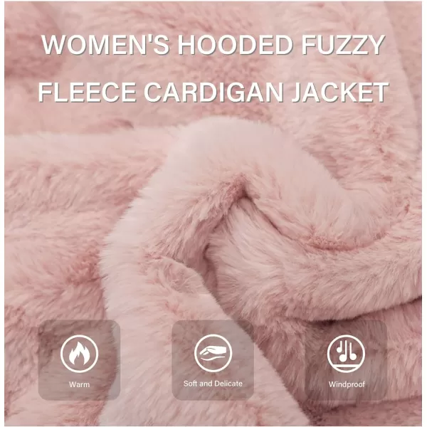 Bellivera Women's Faux Fur Fleece Coat, Spring and Winter Fashion Short Shearling Fuzzy Jacket with Hood