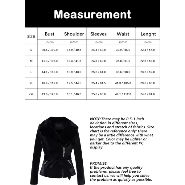 Bellivera Women's Faux Leather Jacket Moto Biker Sherpa-Lined Coat with Removable Fur Collar