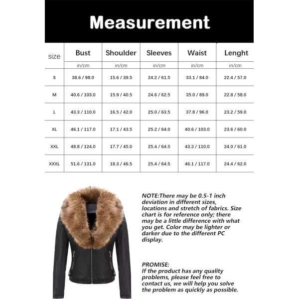 Bellivera Women's Faux Leather Jacket Moto Biker Sherpa-Lined Coat with Removable Fur Collar