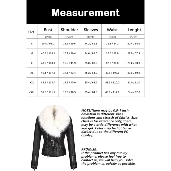 Bellivera Women's Faux Leather Jacket Moto Biker Sherpa-Lined Coat with Removable Fur Collar
