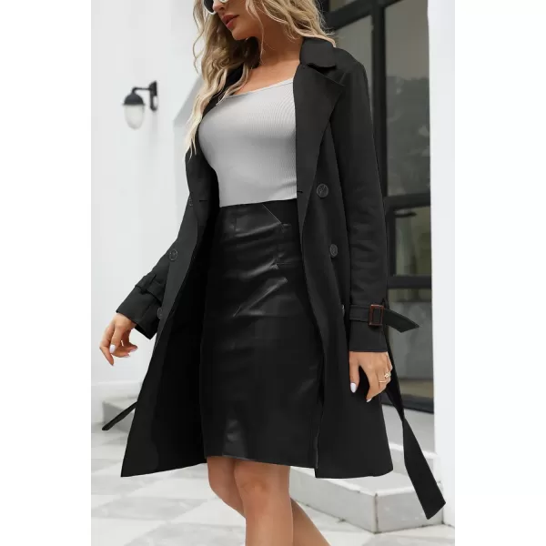 Bellivera Womens Faux Suede Leather Jacket Spring and Winter Fashion Long Trench Coat, Lightweight Windbreaker