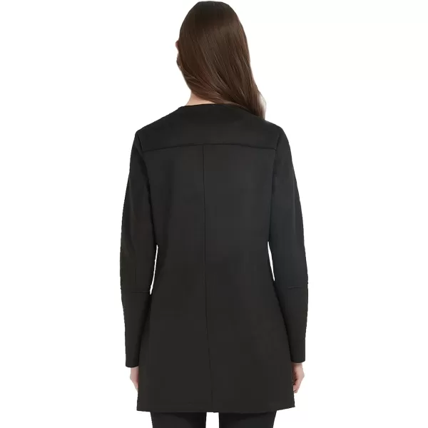 Bellivera Womens Faux Suede Leather Jacket Spring and Winter Fashion Long Trench Coat, Lightweight Windbreaker