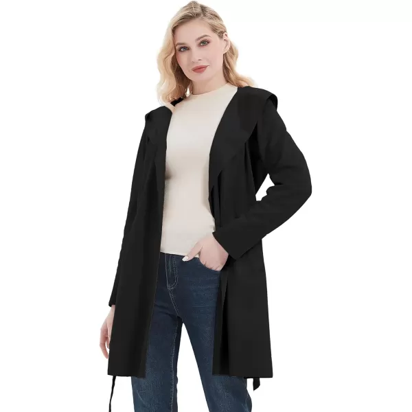 Bellivera Womens Faux Suede Leather Jacket Spring and Winter Fashion Long Trench Coat, Lightweight Windbreaker