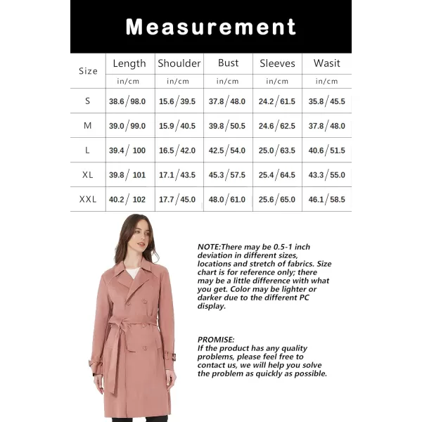 Bellivera Womens Faux Suede Leather Jacket Spring and Winter Fashion Long Trench Coat, Lightweight Windbreaker