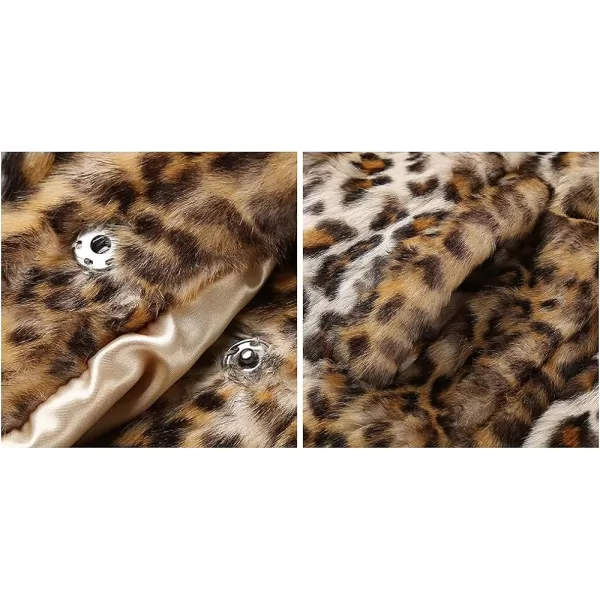 Bellivera Womens Leopard Print Fleece Coat, Spring and Winter Fashion Fuzzy Jacket Faux Fur Fluffy Cardigan Overcoat