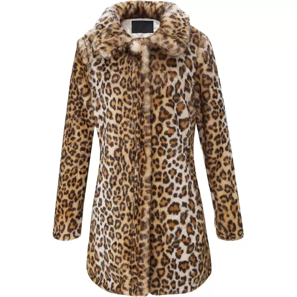 Bellivera Womens Leopard Print Fleece Coat, Spring and Winter Fashion Fuzzy Jacket Faux Fur Fluffy Cardigan Overcoat