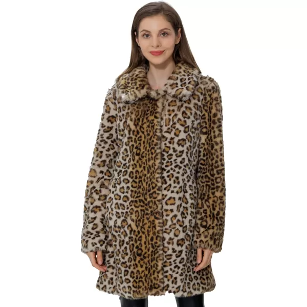 Bellivera Womens Leopard Print Fleece Coat, Spring and Winter Fashion Fuzzy Jacket Faux Fur Fluffy Cardigan Overcoat