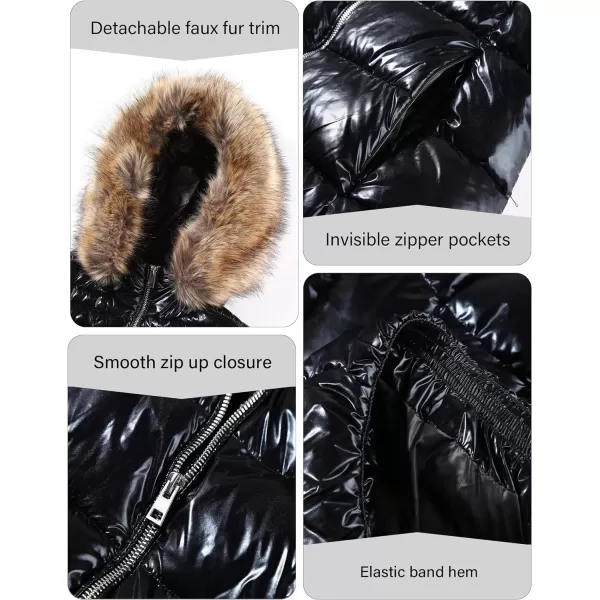 Bellivera Womens Lightweight Puffer Jacket, Winter Coats for Women Warm Quilted Bubble Padded Hood Coat with Faux Fur Collar