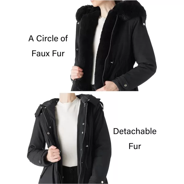 Bellivera Women's Parka Jacket Long Faux Fur Lined Sherpa Hooded Drawstring Coat