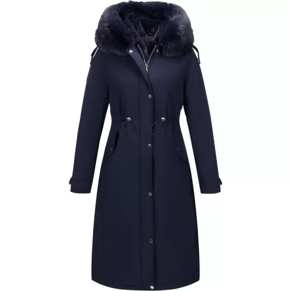 Bellivera Women's Parka Jacket Long Faux Fur Lined Sherpa Hooded Drawstring Coat