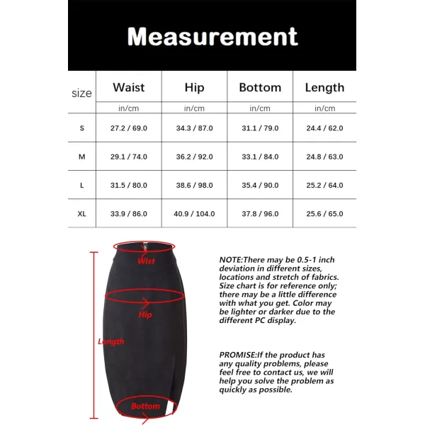Bellivera Women's Pencil Skirt High Waist Bodycon Faux Suede Side Split Knee Length for Work Business