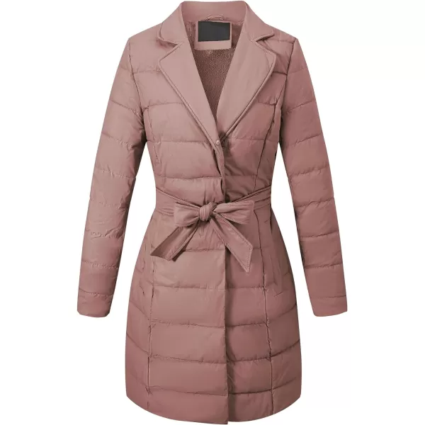 Bellivera Women's Puffer Jacket Faux Leather Bubble Padding Sherpa-Lined Coat with Removable Fur Collar
