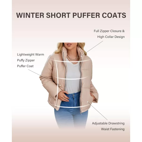 Bellivera Women's Puffer Jacket Faux Leather Short Coat Heavy Padded Overcoat