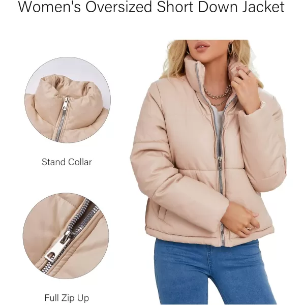 Bellivera Women's Puffer Jacket Faux Leather Short Coat Heavy Padded Overcoat