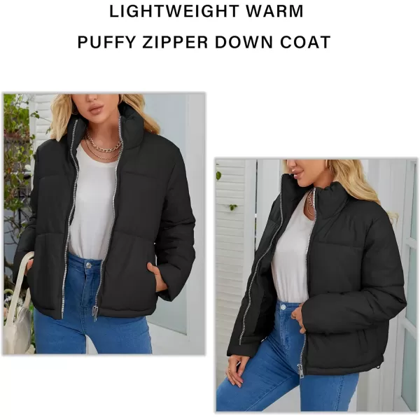 Bellivera Women's Puffer Jacket Faux Leather Short Coat Heavy Padded Overcoat