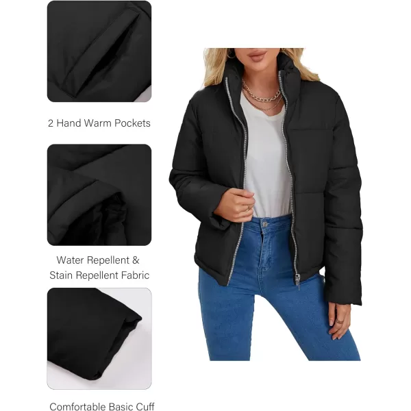 Bellivera Women's Puffer Jacket Faux Leather Short Coat Heavy Padded Overcoat