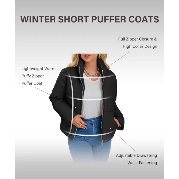 Bellivera Women's Puffer Jacket Faux Leather Short Coat Heavy Padded Overcoat