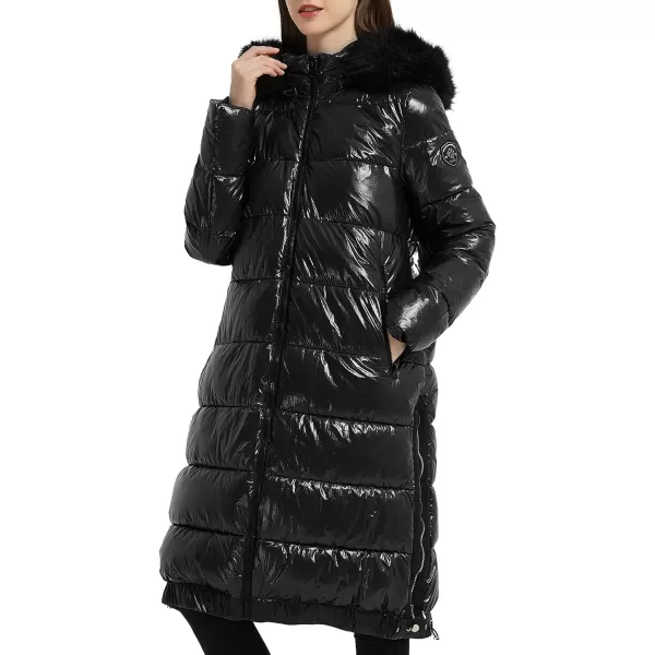 Bellivera Womens Puffer Jacket, Winter Coats for Women Fashion Long Hooded Padded Bubble Coat with Faux Fur Collar