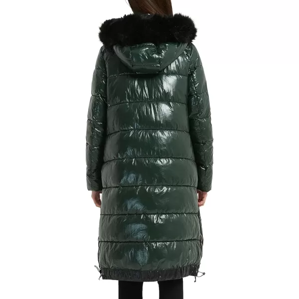 Bellivera Womens Puffer Jacket, Winter Coats for Women Fashion Long Hooded Padded Bubble Coat with Faux Fur Collar