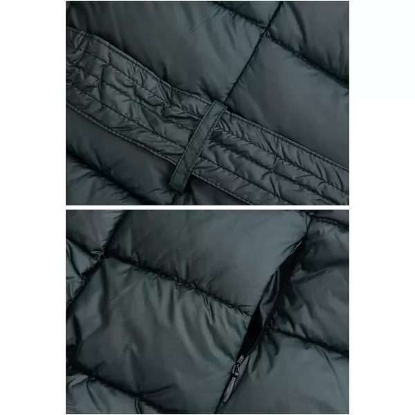 Bellivera Womens Puffer Jacket, Winter Coats for Women Fashion Long Hooded Padded Bubble Coat with Faux Fur Collar