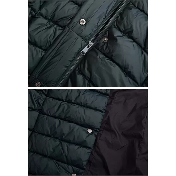 Bellivera Womens Puffer Jacket, Winter Coats for Women Fashion Long Hooded Padded Bubble Coat with Faux Fur Collar