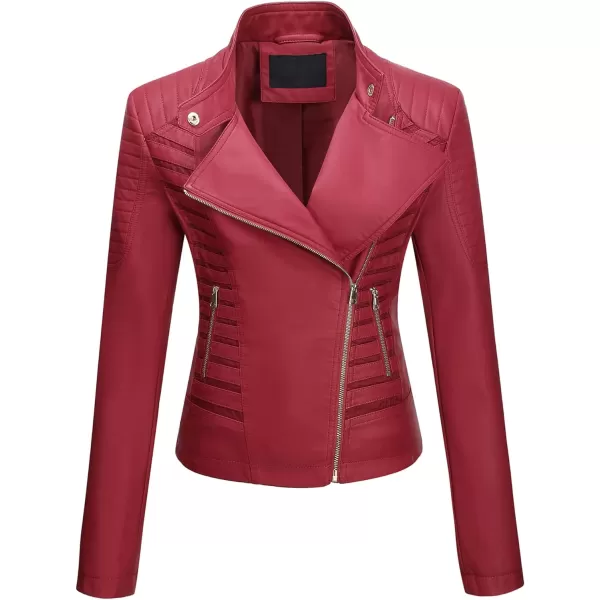 Bellivera Women Faux Leather Casual Jacket, Fall and Spring Fashion Motorcycle Bike Coat