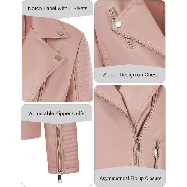 Bellivera Women Faux Leather Casual Jacket, Fall and Spring Fashion Motorcycle Bike Coat