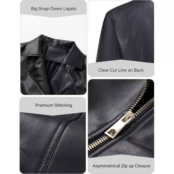Bellivera Women Faux Leather Casual Jacket, Fall and Spring Fashion Motorcycle Bike Coat