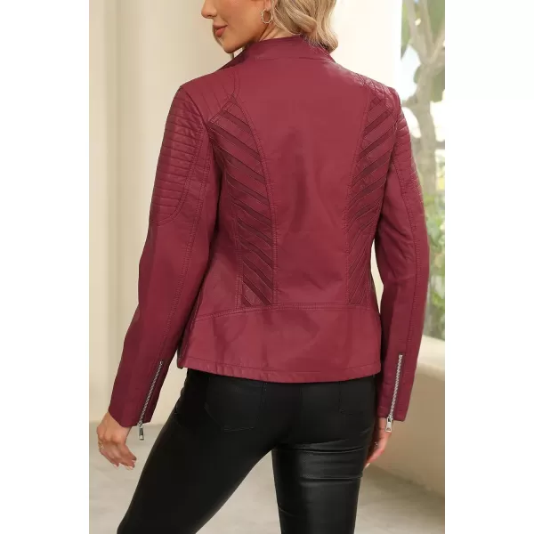 Bellivera Women Faux Leather Casual Jacket, Fall and Spring Fashion Motorcycle Bike Coat