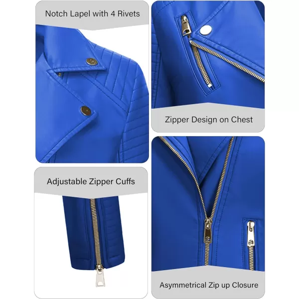 Bellivera Women Faux Leather Casual Jacket, Fall and Spring Fashion Motorcycle Bike Coat