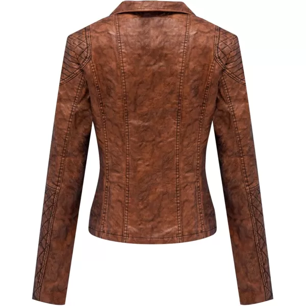 Bellivera Women Faux Leather Casual Jacket, Fall and Spring Fashion Motorcycle Bike Coat