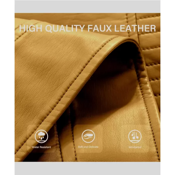 Bellivera Women Faux Leather Casual Jacket, Fall and Spring Fashion Motorcycle Bike Coat