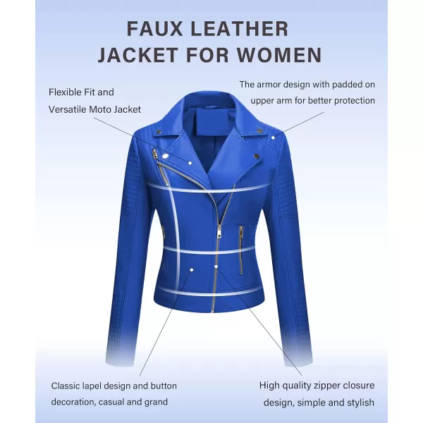 Bellivera Women Faux Leather Casual Jacket, Fall and Spring Fashion Motorcycle Bike Coat