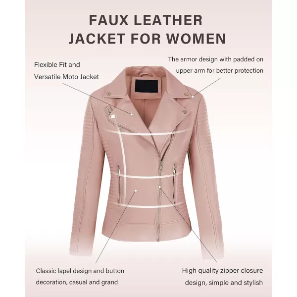 Bellivera Women Faux Leather Casual Jacket, Fall and Spring Fashion Motorcycle Bike Coat