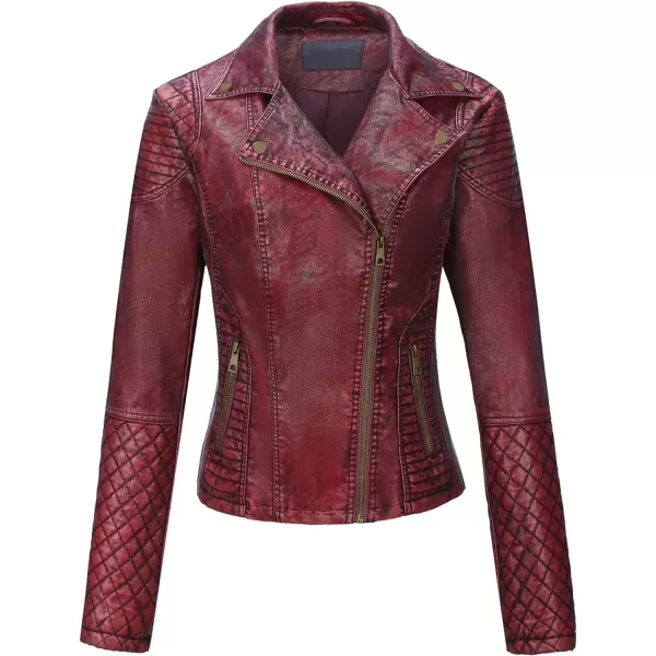 Bellivera Women Faux Leather Casual Jacket, Fall and Spring Fashion Motorcycle Bike Coat