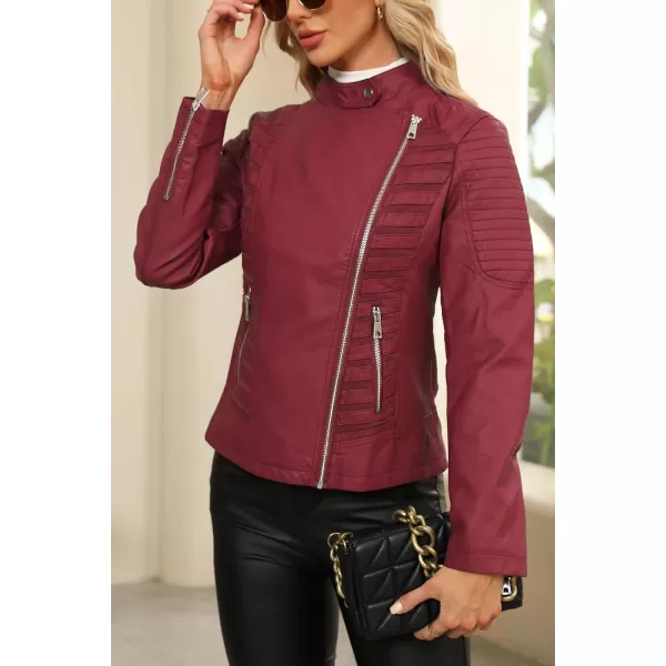 Bellivera Women Faux Leather Casual Jacket, Fall and Spring Fashion Motorcycle Bike Coat
