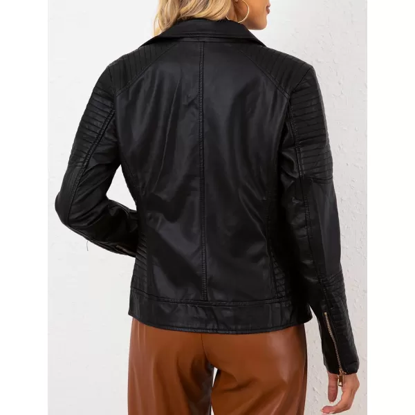 Bellivera Women Faux Leather Casual Jacket, Fall and Spring Fashion Motorcycle Bike Coat