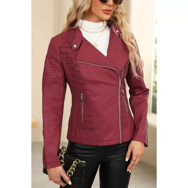 Bellivera Women Faux Leather Casual Jacket, Fall and Spring Fashion Motorcycle Bike Coat