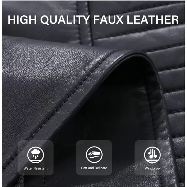 Bellivera Women Faux Leather Casual Jacket, Fall and Spring Fashion Motorcycle Bike Coat