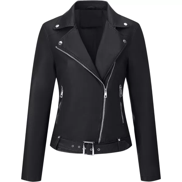 Bellivera Women Faux Leather Casual Jacket, Fall and Spring Fashion Motorcycle Bike Coat