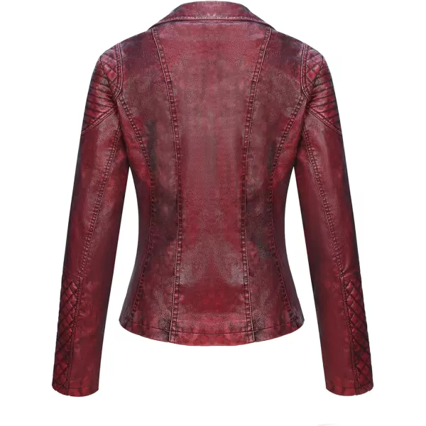 Bellivera Women Faux Leather Casual Jacket, Fall and Spring Fashion Motorcycle Bike Coat