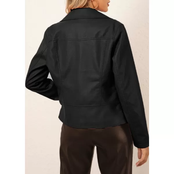 Bellivera Women Faux Leather Casual Jacket, Fall and Spring Fashion Motorcycle Bike Coat