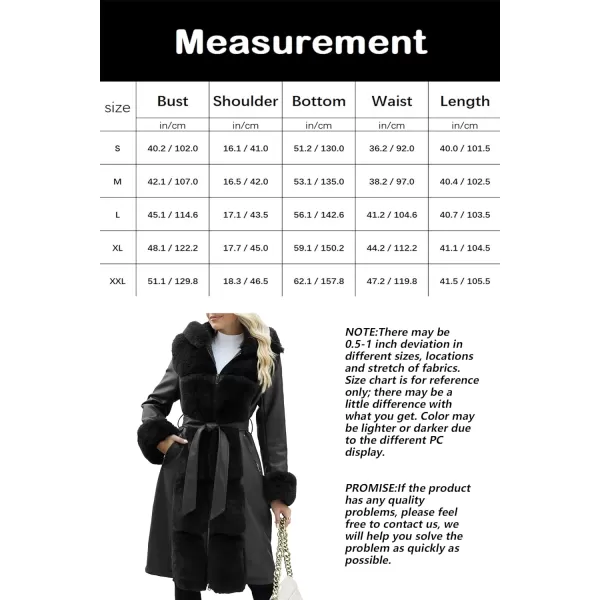 Bellivera Women's Wool Pea Coat Faux Fur Jacket Winter Warm Parka Overcoat with Belt