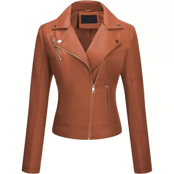 Bellivera Women Faux Leather Casual Jacket, Fall and Spring Fashion Motorcycle Bike Coat