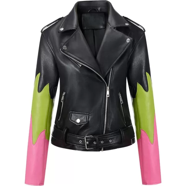 Bellivera Women Faux Leather Casual Jacket, Fall and Spring Fashion Motorcycle Bike Coat