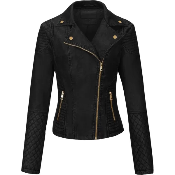 Bellivera Women Faux Leather Casual Jacket, Fall and Spring Fashion Motorcycle Bike Coat