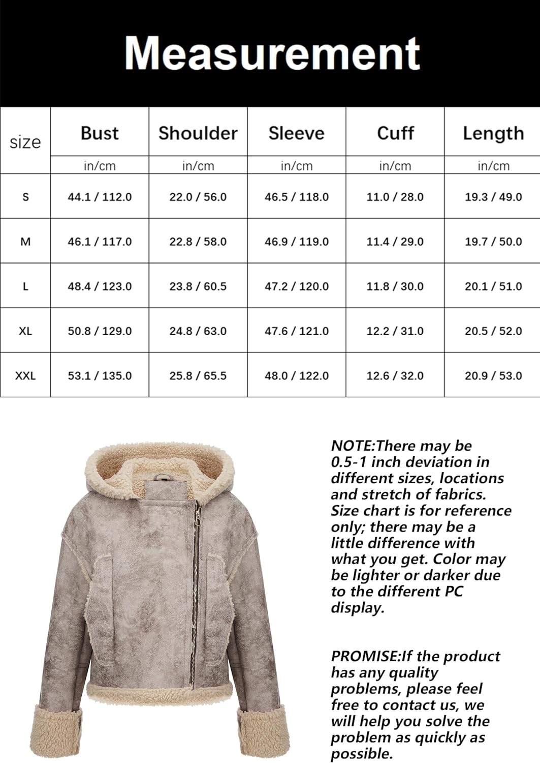 Bellivera Faux Suede Leather For Ladies Jacket Moto Fleece-Lined Coat FF20 Gray M In | Whizz Leather & Faux Leather