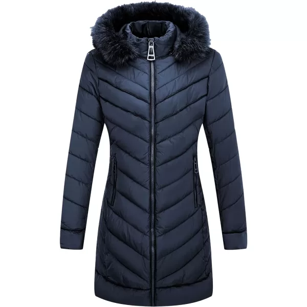 Bellivera Puffer Jacket Women,Lightweight Padding Bubble Hooded Coat with Fur Collar Warmth Outerwear